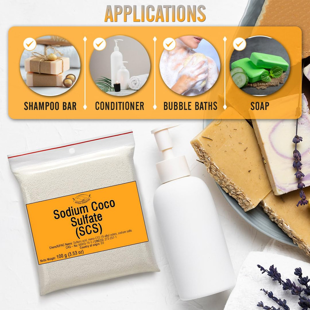 SODIUM COCO SULFATE (SCS) - Fine Granules - Anionic, Foaming Surfactant - for Ho