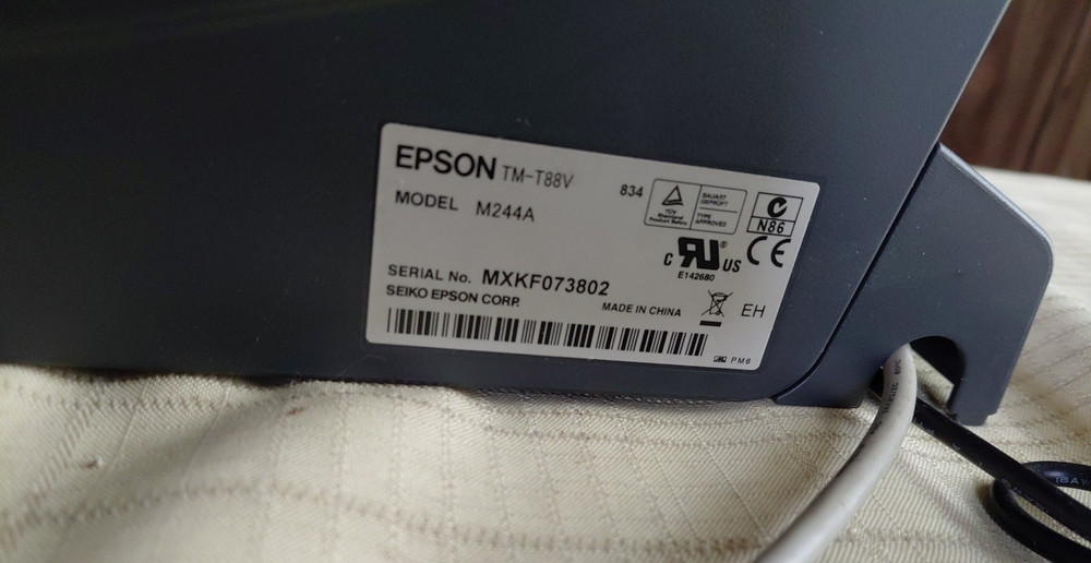 Epson TM-T88V M244A POS Thermal Printer Tested Includes Power Supply