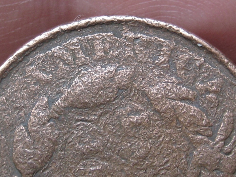 1837 Matron Head Modified Large Cent- N-15, Die Breaks/Cracks, Rolled Rims
