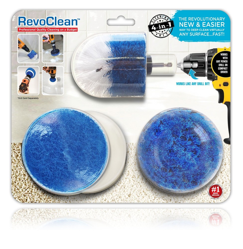 RevoClean® Ultimate 4 Piece Scrub Drill Brush Multi-Purpose Deep Cleaning Kit