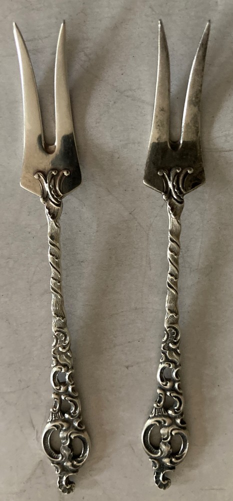 Pair Norway Marcus Asse 830s Silver ornate Lemon Picks