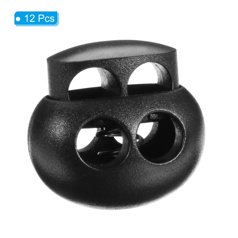 12pcs, Spring Cord Lock Toggle Stopper Plastic Lock Fastener Slider Clip Double