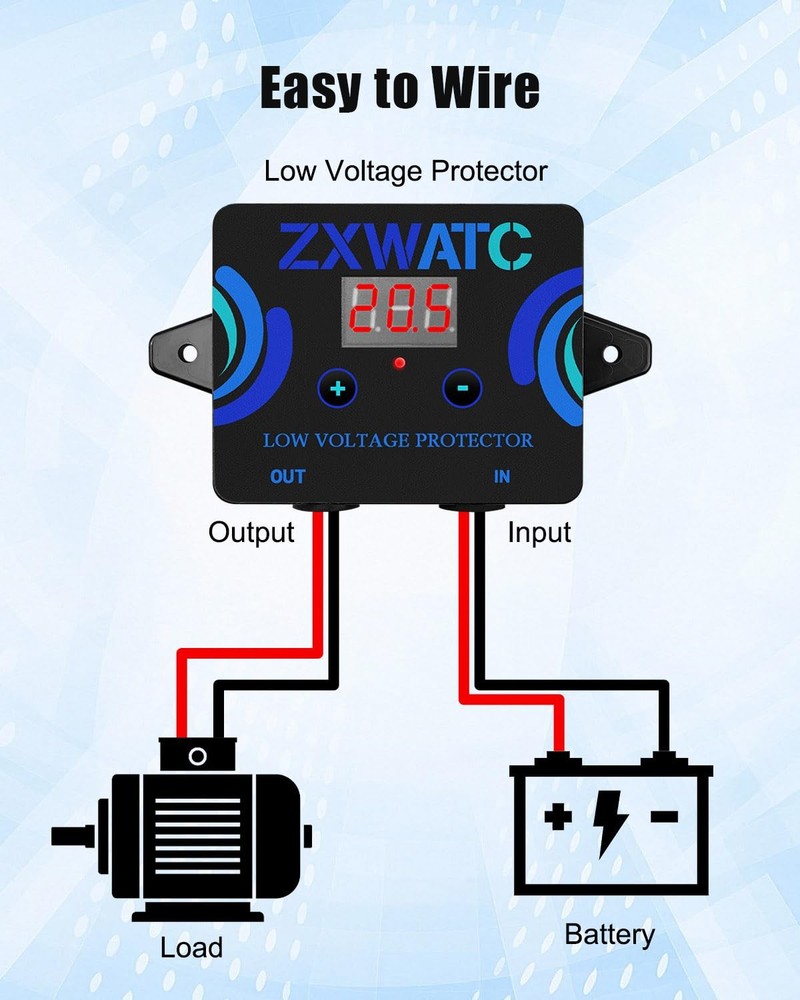 DC12-36V Low Voltage Protector, Digital Disconnect Switch, Over-Discharge Cut...