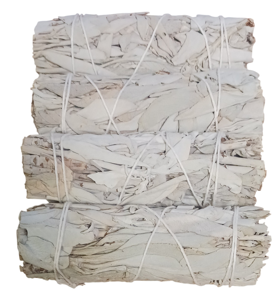 4-Pack White Sage Smudge Sticks Incense 4 inch Bundle All Natural