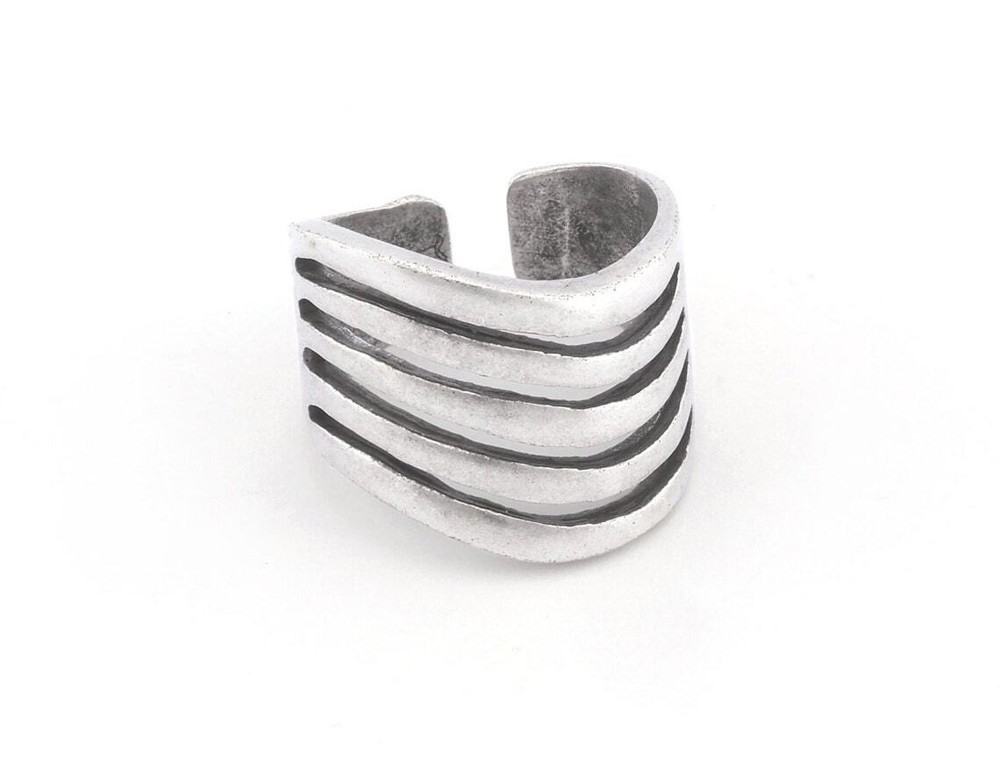 Adjustable Ring Antique Silver Plated brass 18mm 8US inner size Adjustable 3366