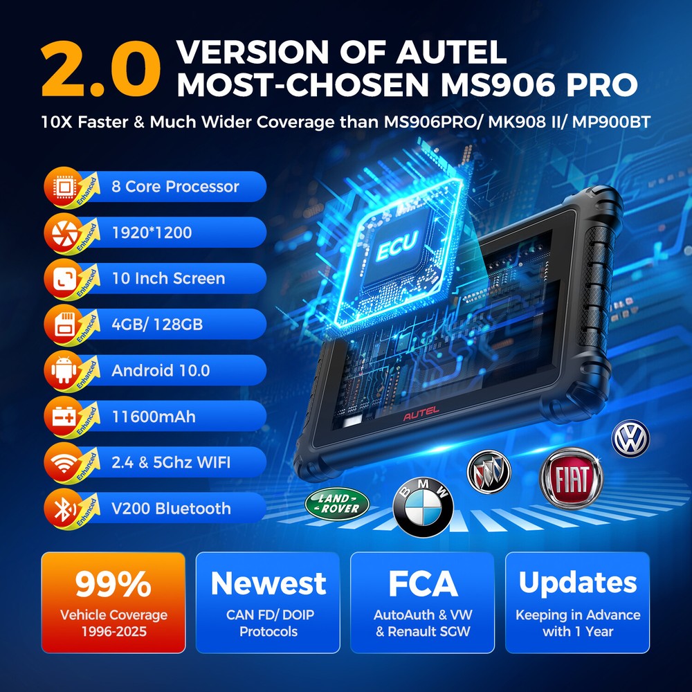Autel MaxiSys MS906 MAX ECU Coding AS MK908P II Up MS906 PRO 🪄MAX=2-Year Update