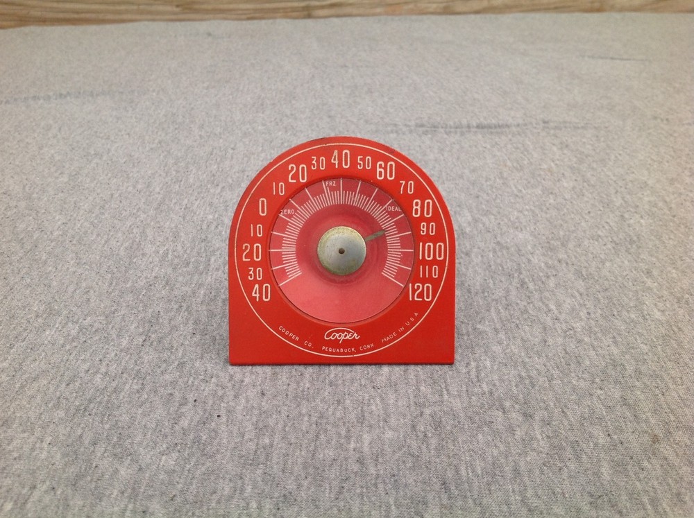 Small Vintage Cooper Co Thermometer, Works!