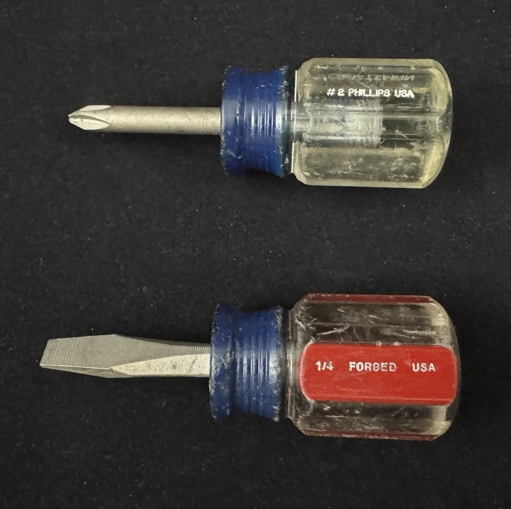Vintage Craftsman WF Stubby Flathead & Phillips Screwdriver Set