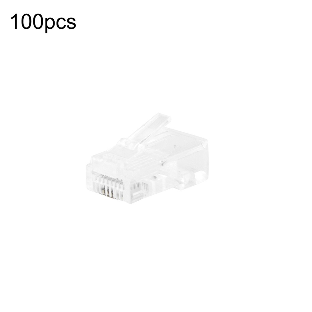 100 Pcs RJ45 Network Shielded Modular Plug CAT5e 8P8C Connector End Pass Through
