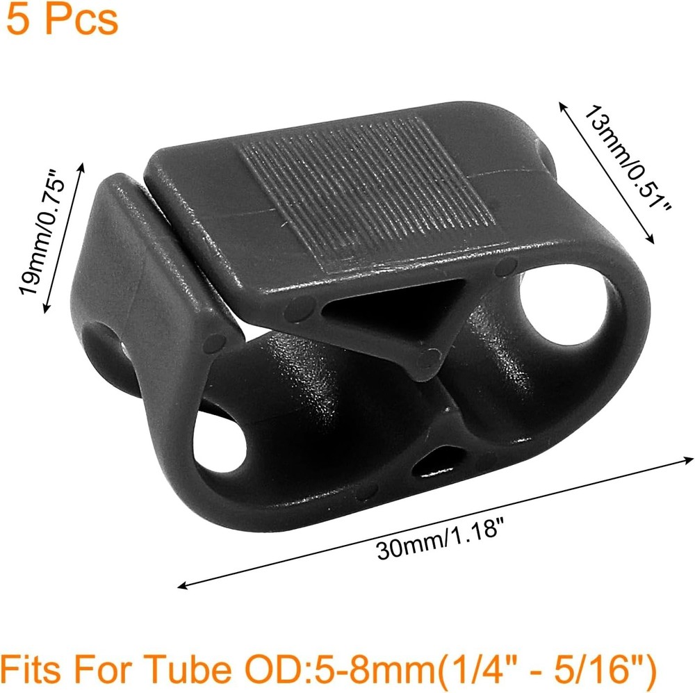 5 Pcs Laboratory Adjustable Tube Clamps, 1/4" - 5/16" Flow Control Solutions