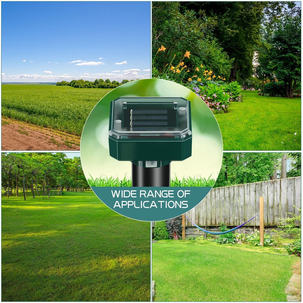 Kittmip 6 Pcs Mole Repellent for Lawns Solar Powered Repeller Small