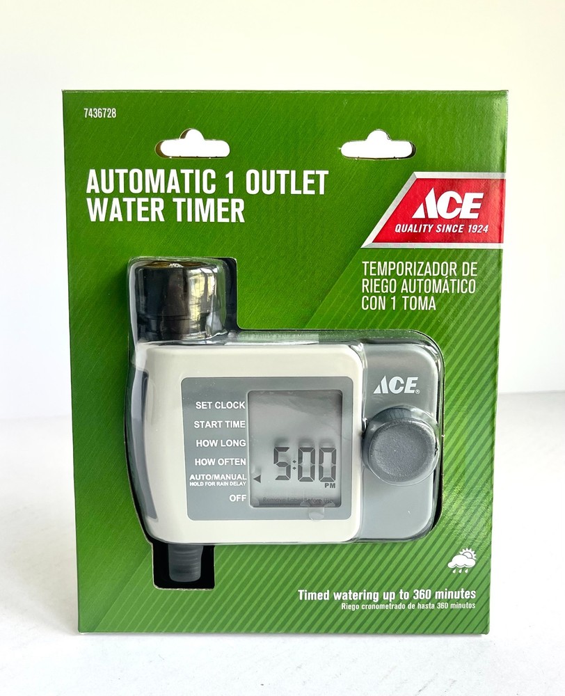 NEW - Ace, Automatic 1 Outlet Water Timer, Digital Display - 7436728