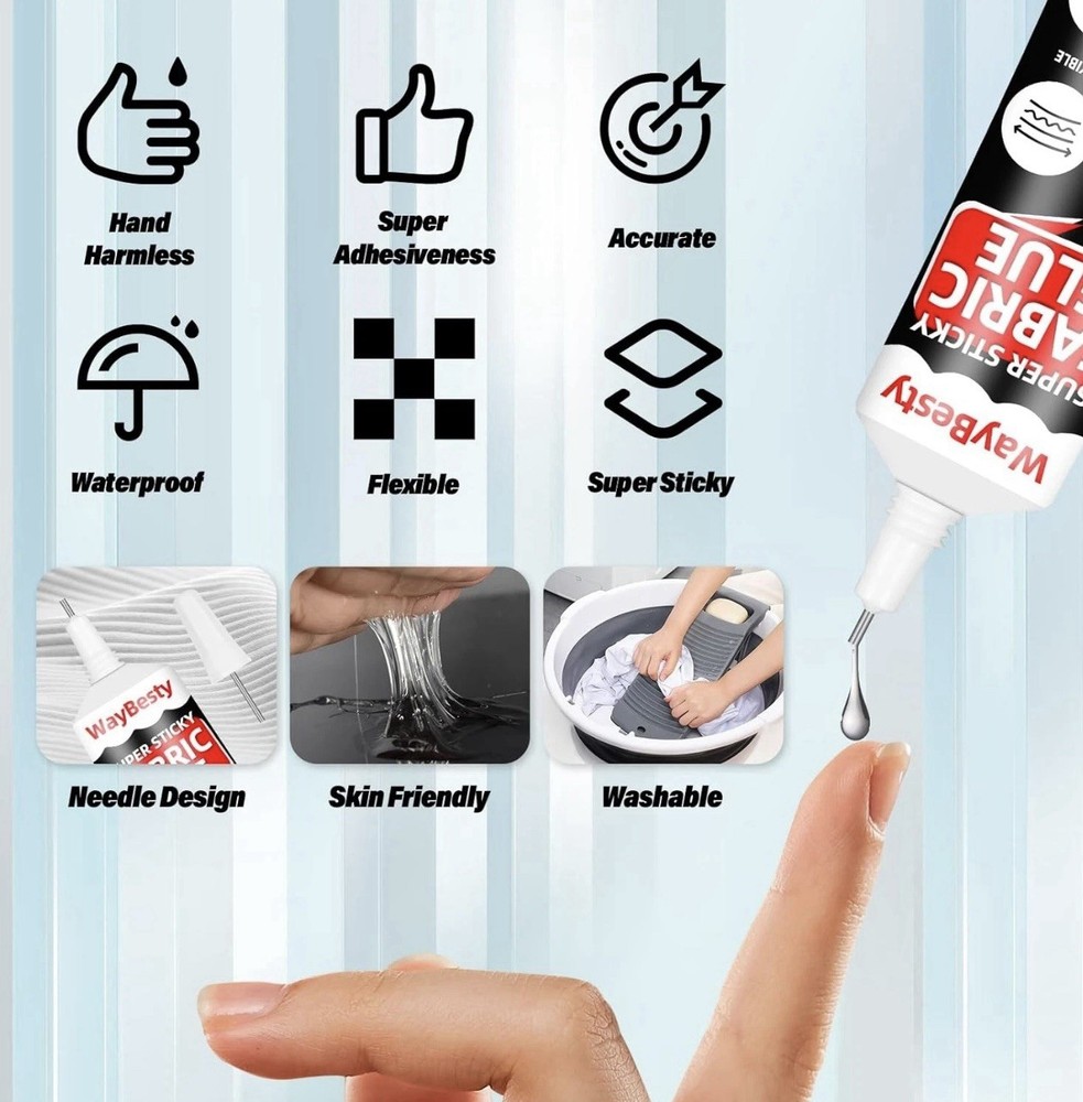 Fabric Glue, 2-Pack 55ml Strong Adhesive Permanent Glue *2