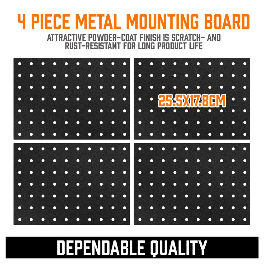 127 Pcs Pegboard Hooks Assortment (3 Baskets 4 pegboard) Organizing Tools