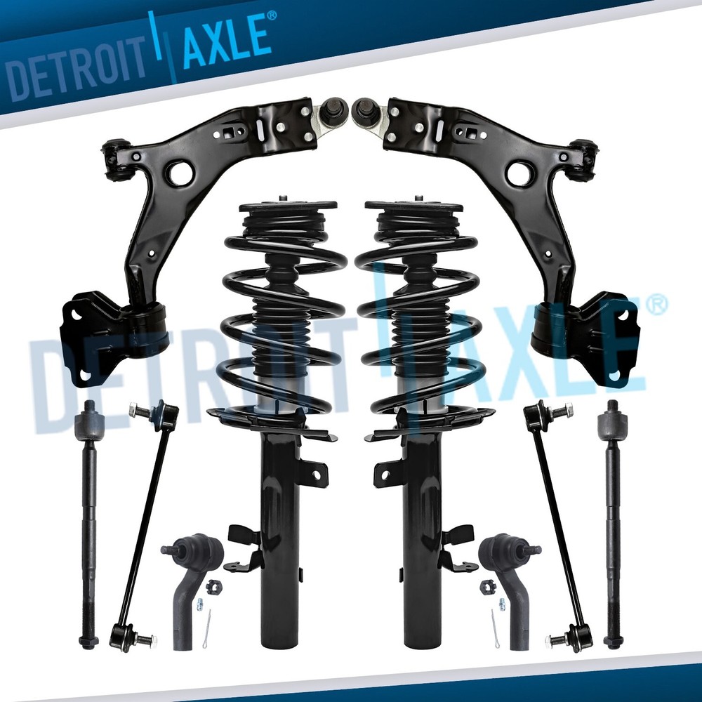 Front Struts Lower Control Arms Sway Bars Tie Rods Kit for 2014-2019 Ford Escape