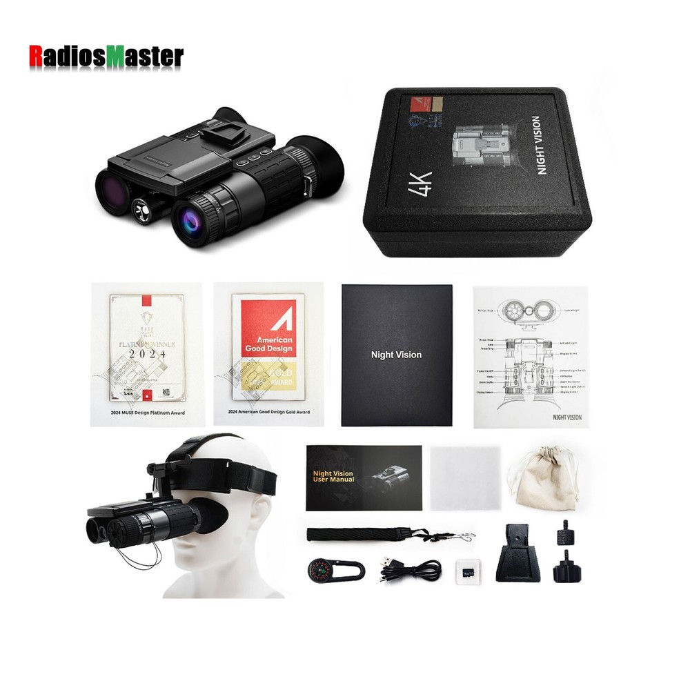4K Head-mounted Night Vision Binocular 8X Digital Zooming Brightness Adjustment