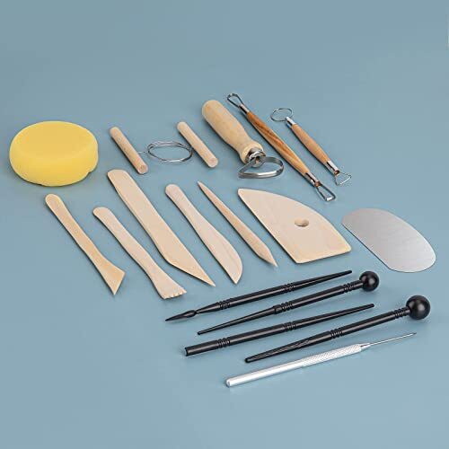 17 Pcs Pottery Tool Kit Polymer Clay Tools Modeling Clay Sculpting Tools Kit