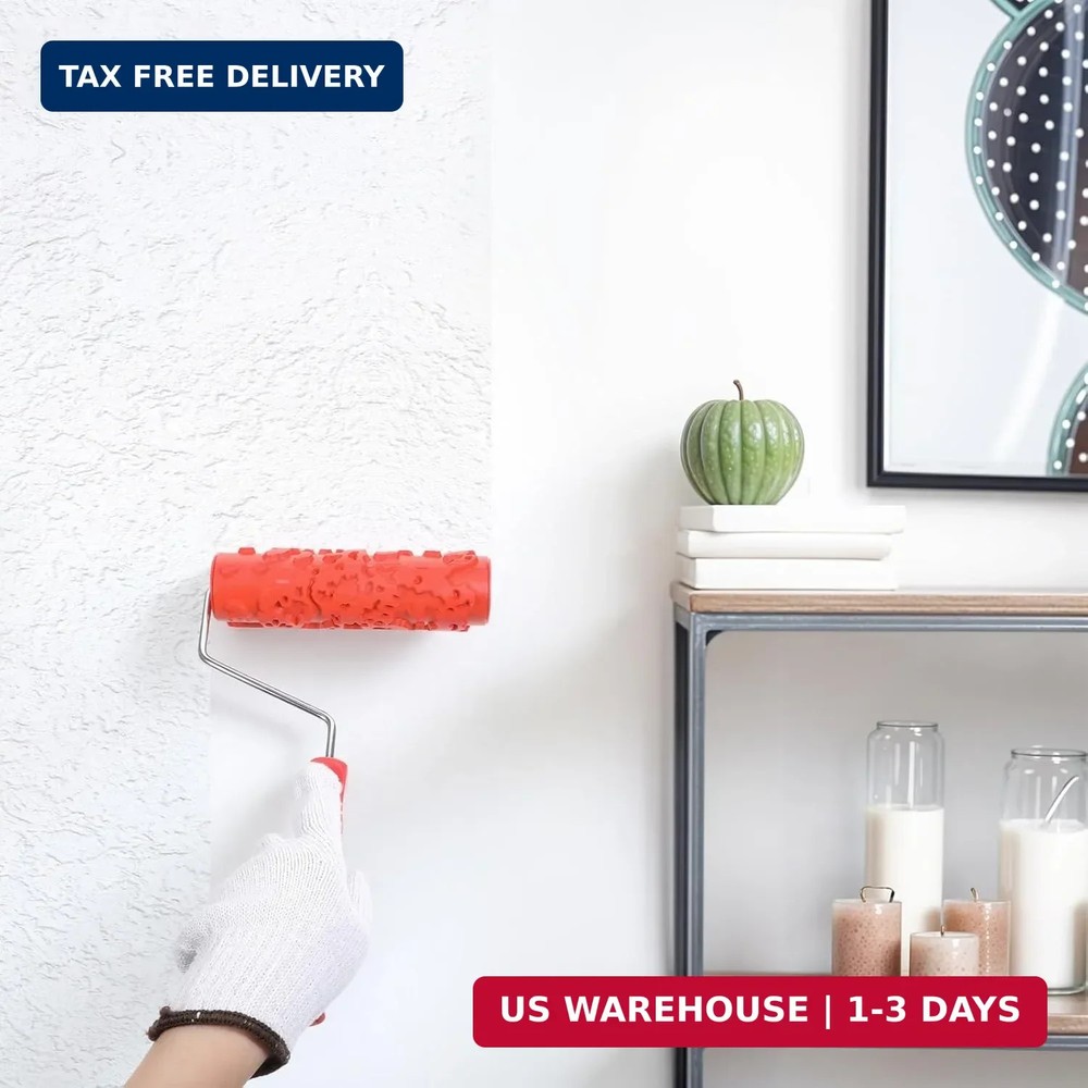 2 Pcs Texture Roller 7'' Drywall Texture Roller Decoration Textured Paint Roller