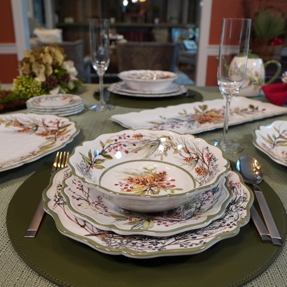 Certified International Winter Forest 12 Pc Dinnerware Set, Multicolor