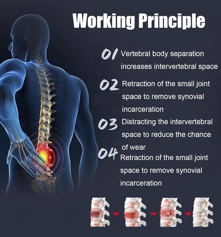 WEIHE Lumbar Traction Device Back Stretcher Spinal Decompression Devices
