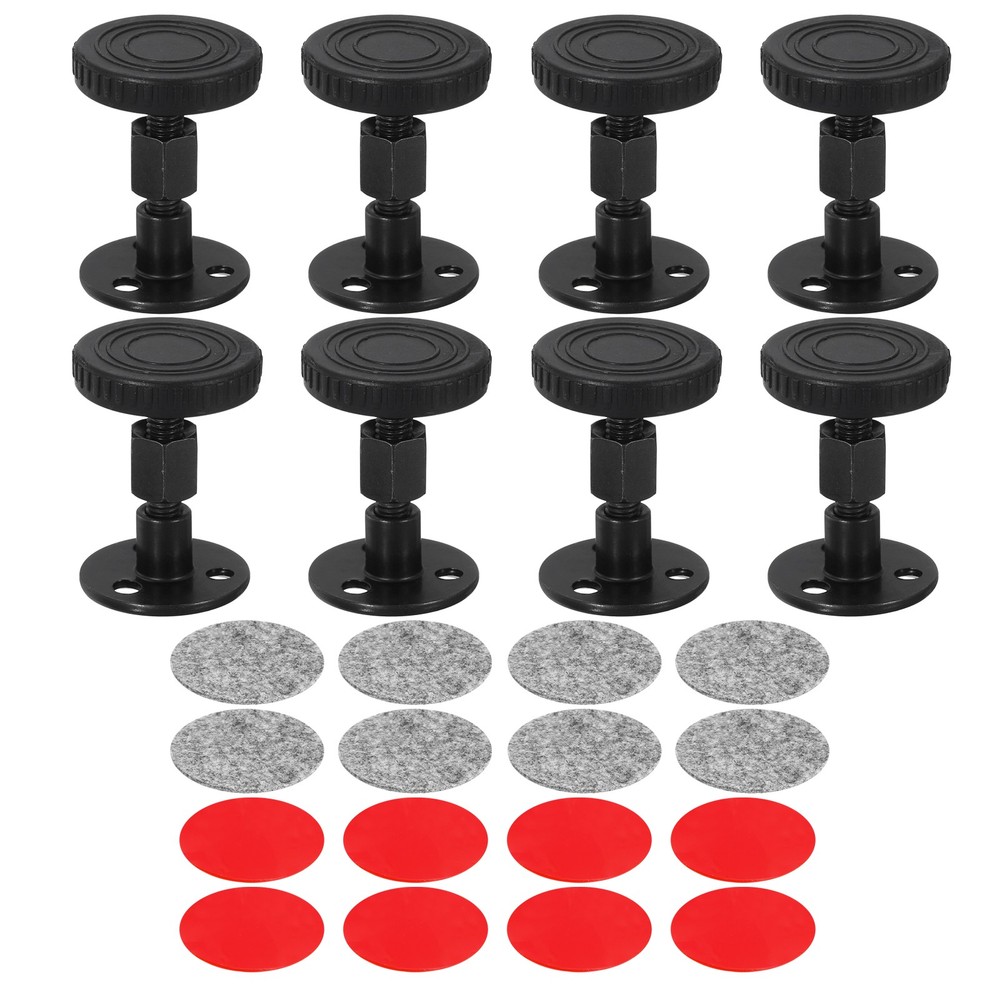 Headboard Stoppers, 8Pcs - Adjustable Bed Frame Anti-Shake (46-64mm, Black)