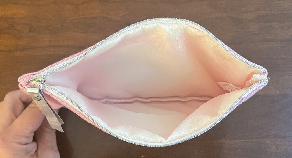 Reversible Flip Sequin Crown Zip Pouch Pink