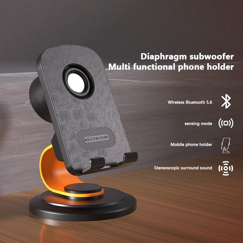 E I F E R Wireless Induction Speaker，Bluetooth Speaker with Phone Stand,360°