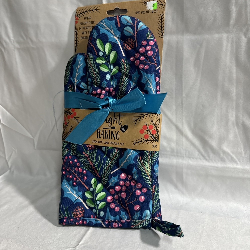 Bright Baking Blue Oven Mitt