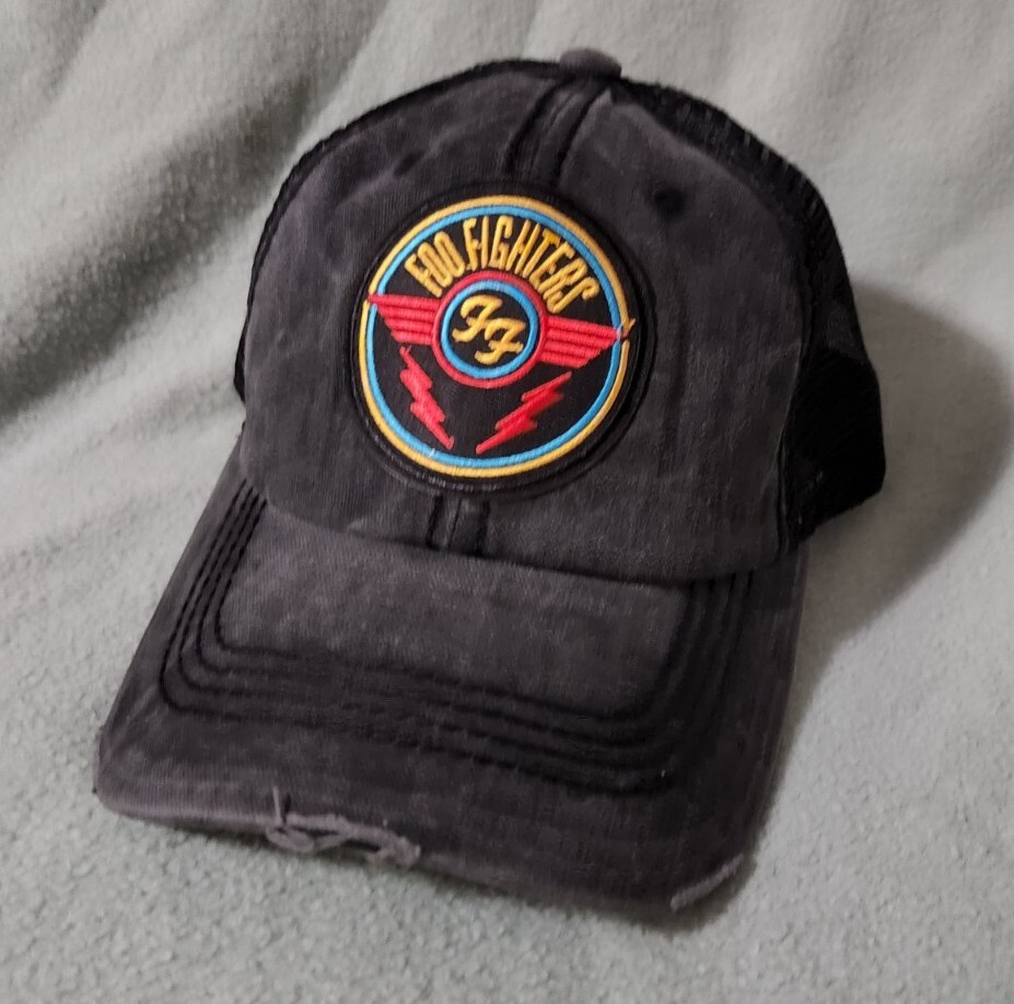 Foo Fighters Distressed Black Mesh Vintaged Trucker FOO FIGHTERS Hat