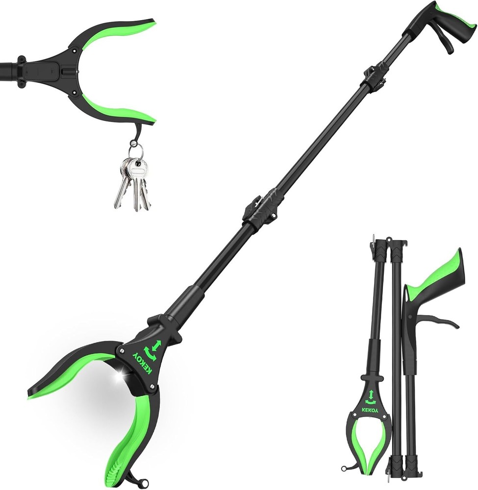 32'' Long Grabber Tool, Grabbers for Elderly Grab It Reaching Tool with Light...