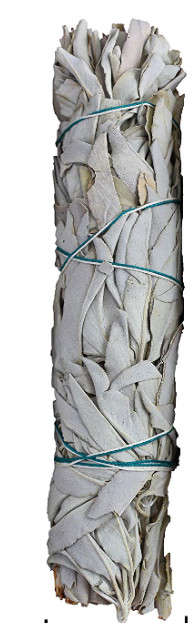 COMPLETE SMUDGE KIT ABALONE SHELL STAND SAGE BLACK FEATHER BAD ENERGY CLEARING
