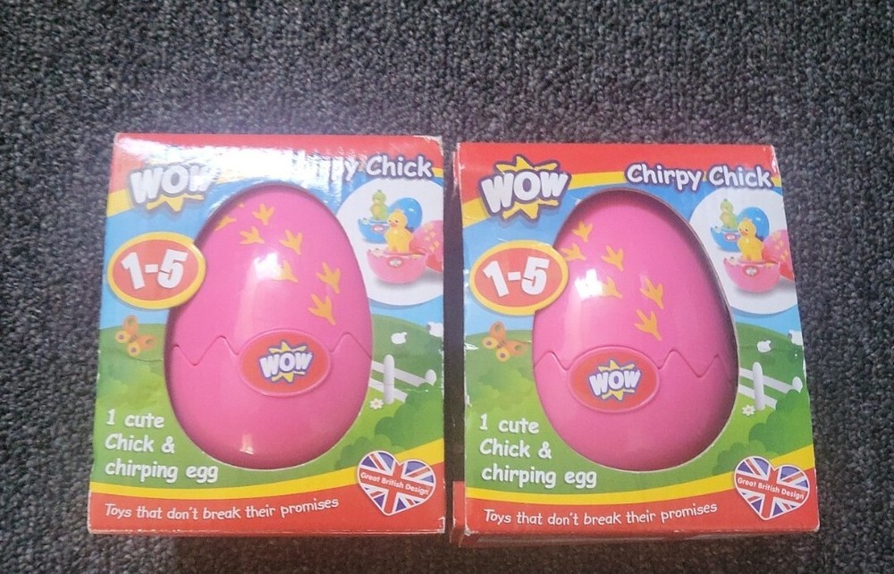 2 PACK EASTER 2 eggs Chirpy Chick - Pink WOW