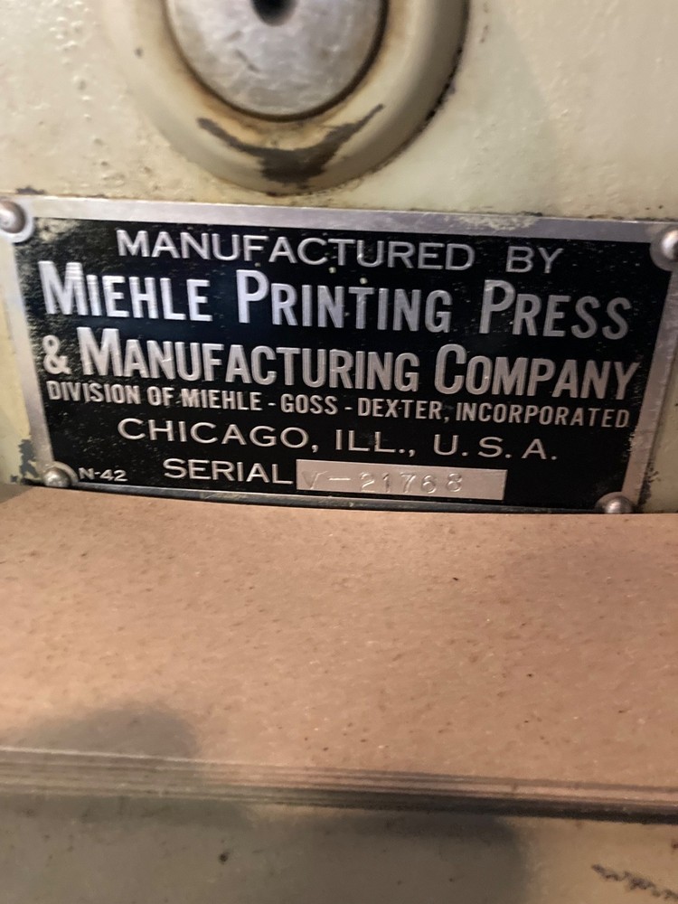 Miehle V-50 Press, serial # V-21768