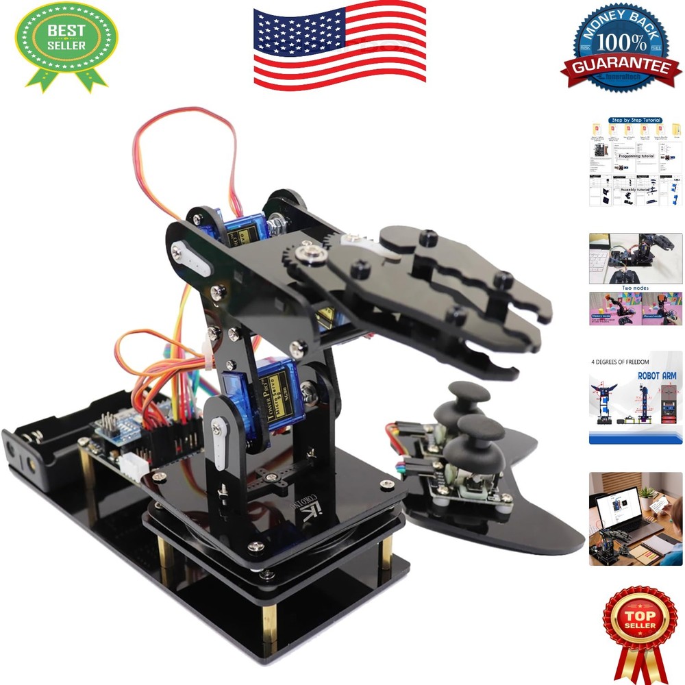 Robotic Arm for Arduino - Step-by-Step Kit for Coding & Electronics Exploration