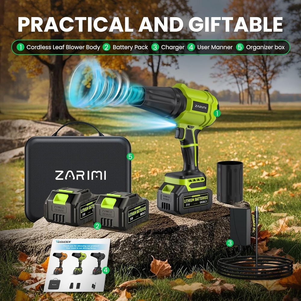 Powerful Cordless Leaf Blower Kit - Light Green