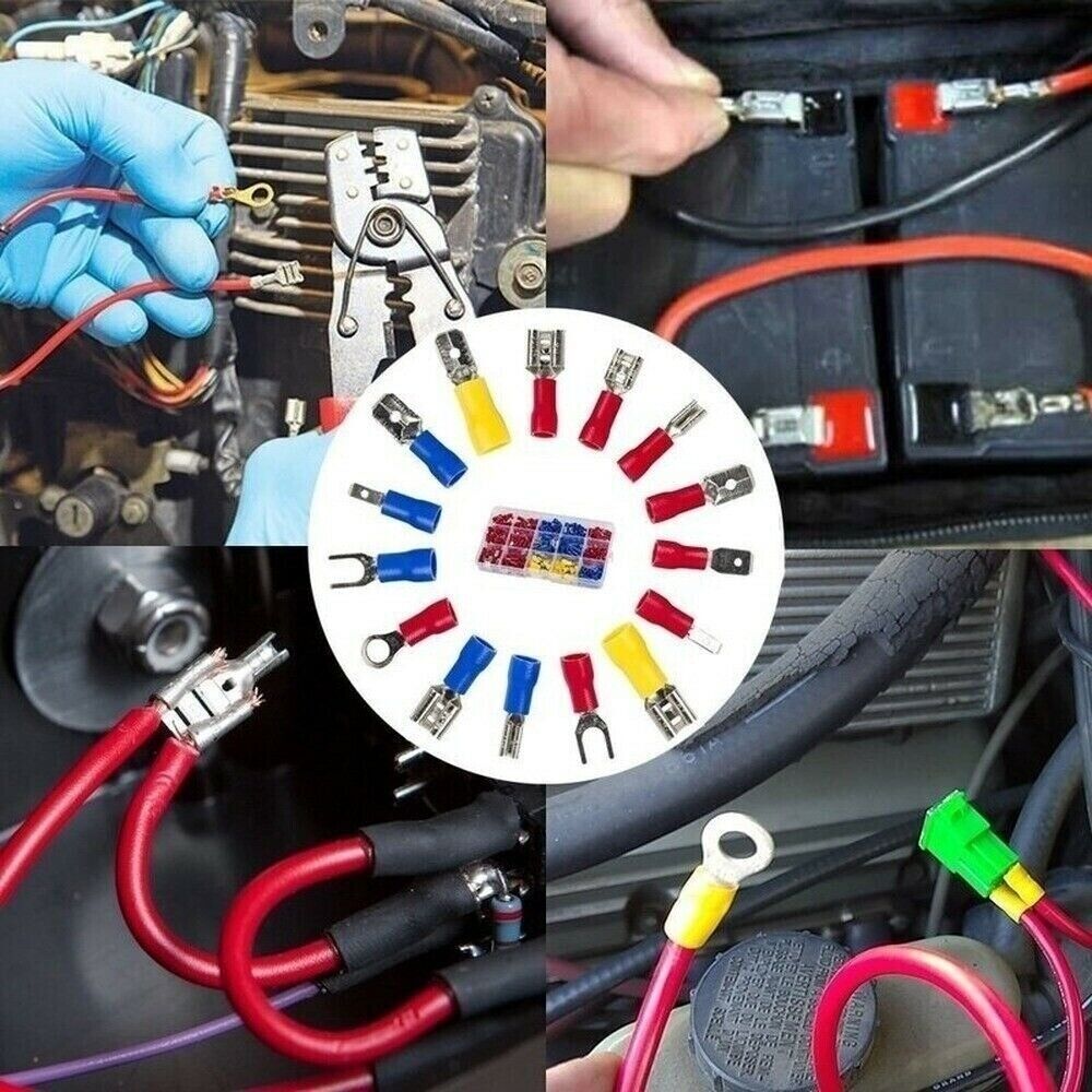 480pcs Electrical Wire Connector Assorted Insulated Crimp Terminal Spade Set Kit