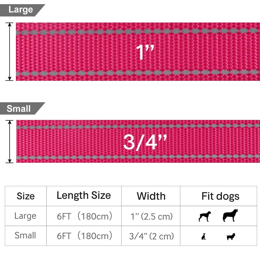 6FT Reflective Dog Leash with Soft Padded Handle for TrainingWalking Lead for...