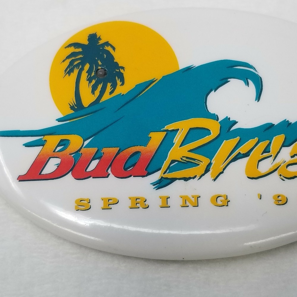 Button Pin Budweiser 1998 Bud Break '98 Spring Break Tropical Vintage