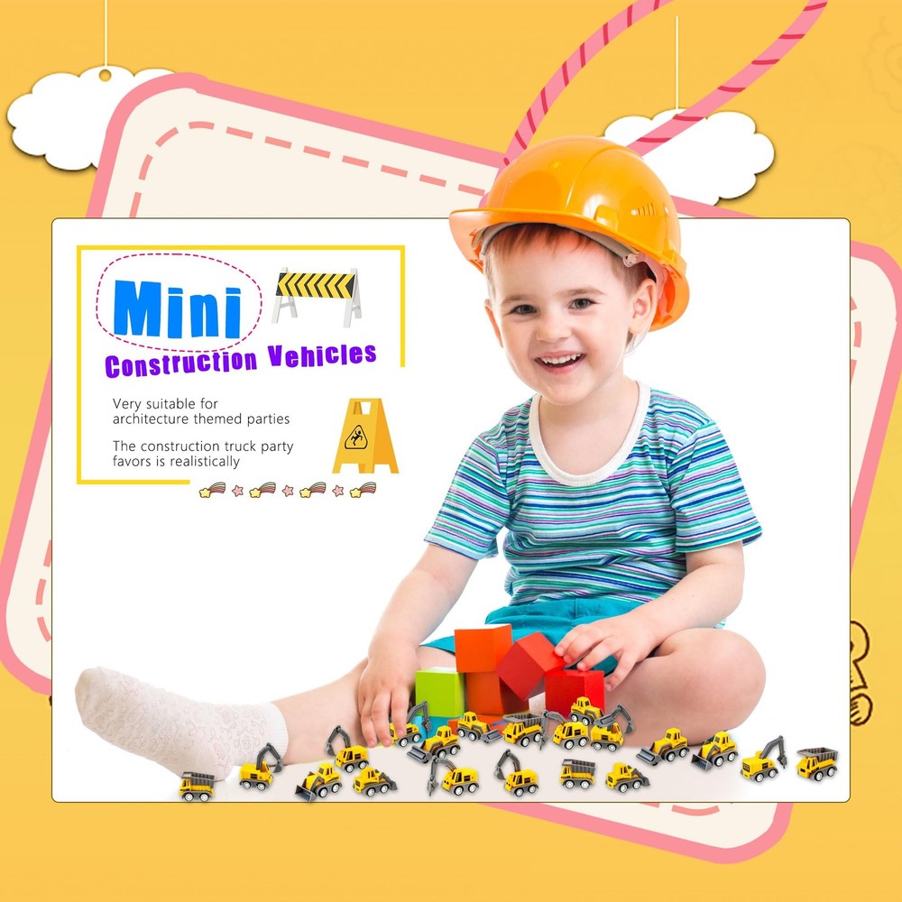 40 Pieces Mini Construction Vehicles Bulk Pull Back Trucks Engineering Vehicl...