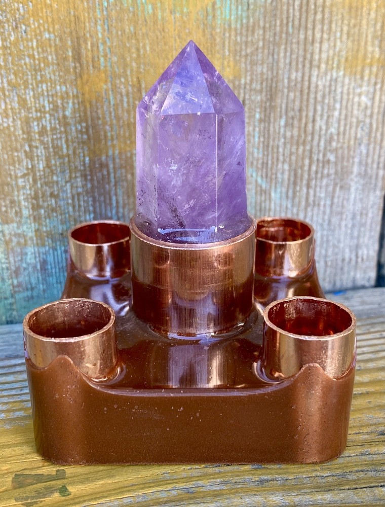 Orgone Cloudbuster with Amethyst Scepter Point & Copper Pipe