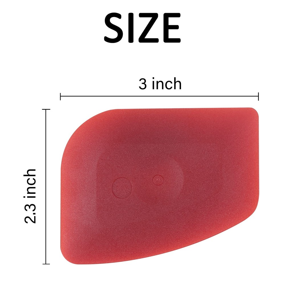 Azureblue Pan Scraper Dish Food Tool Plastic 3"x 2.3", Red