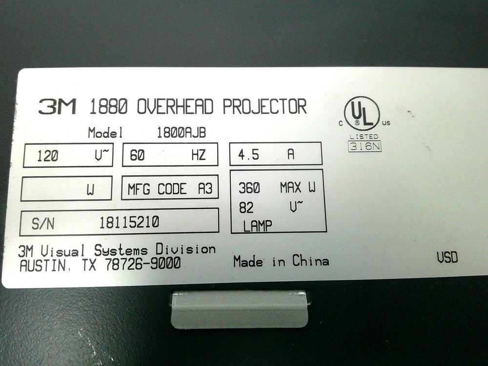 3M Overhead Folding Projector 1800AJB