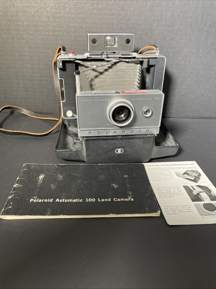 Polaroid Automatic 100 Land Camera Bundle with Instructions Cold Clip Untested