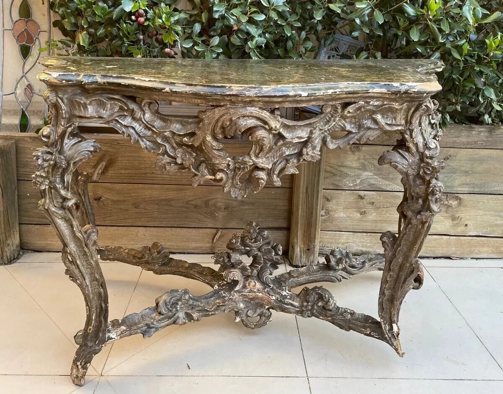 17th Century ANTIQUE Rococo Large Console Table 1660s