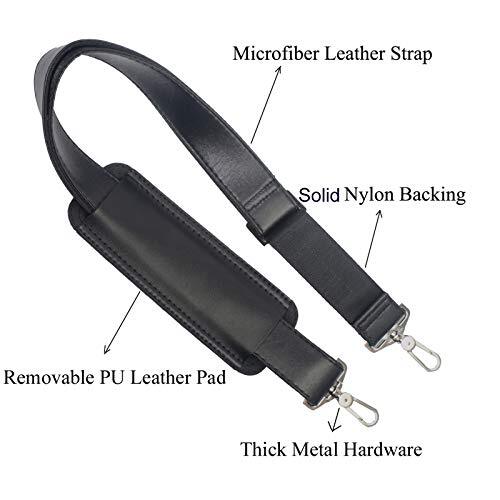 Bag Strap Replacement - Leather with Nylon - 51 Inch Long Adjustable Silver