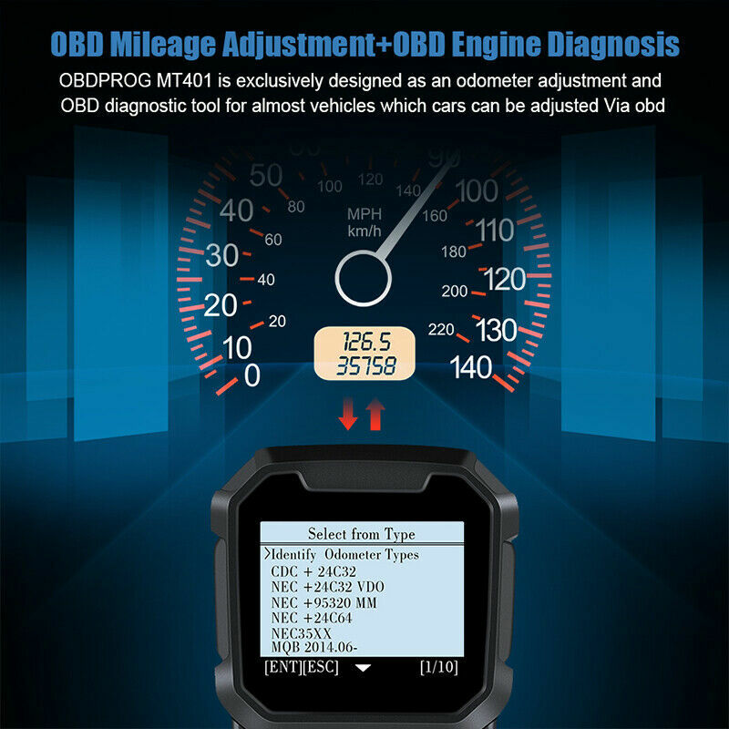OBDPROG MT401 Cluster Mileage Odometer Correction Car OBD2 Scanner Code Reader