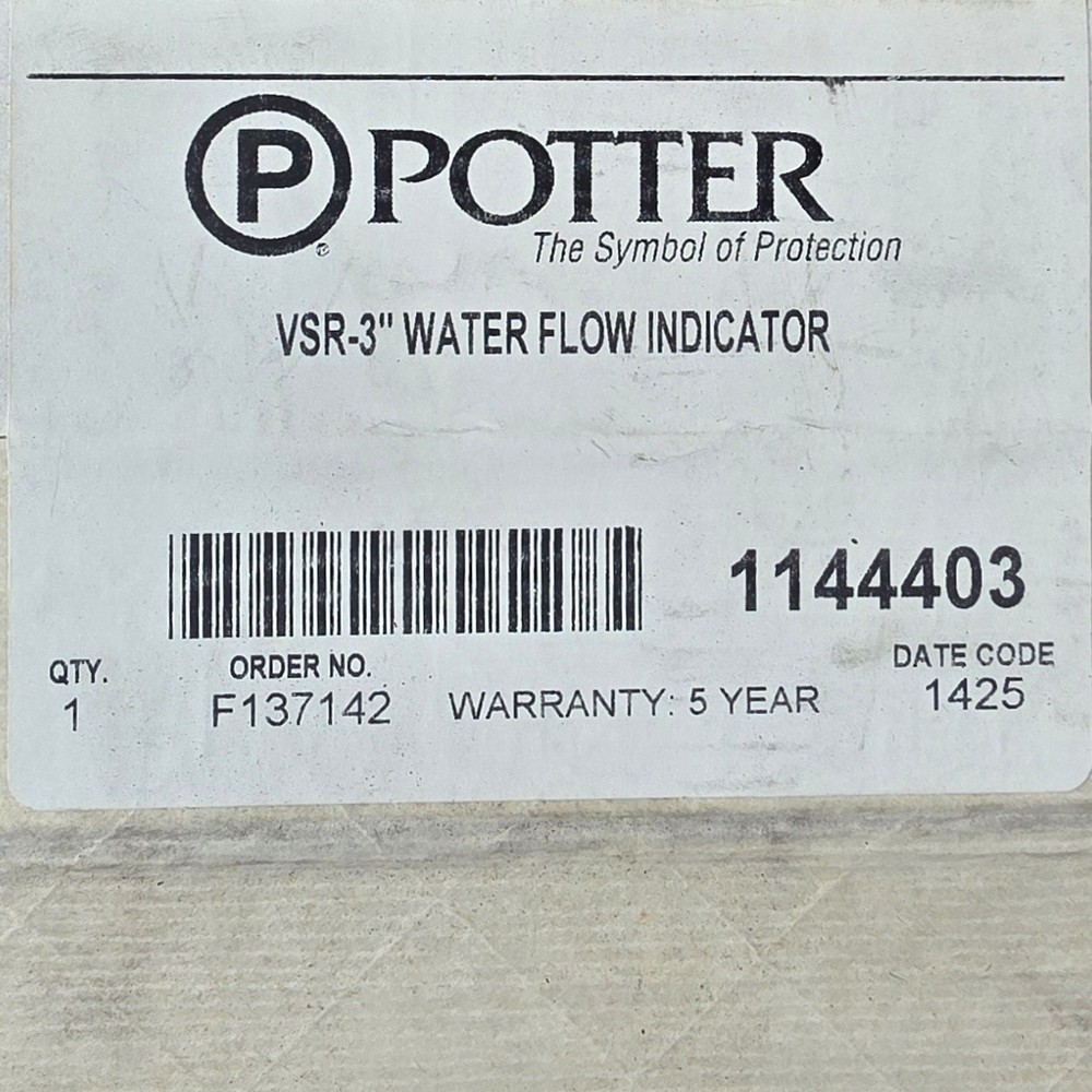Potter VSR-3" Water Flow Indicator Model 1144403