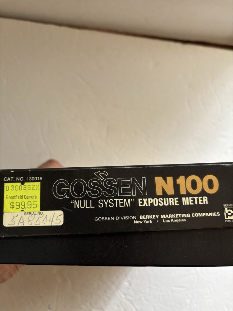 Gossen N100 Null System Exposure Meter In Box With Instructions. Not Tested