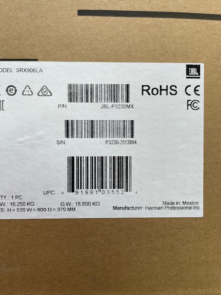 JBL SRX906LA Dual 6.5" Powered Line Array Loudspeaker (One)