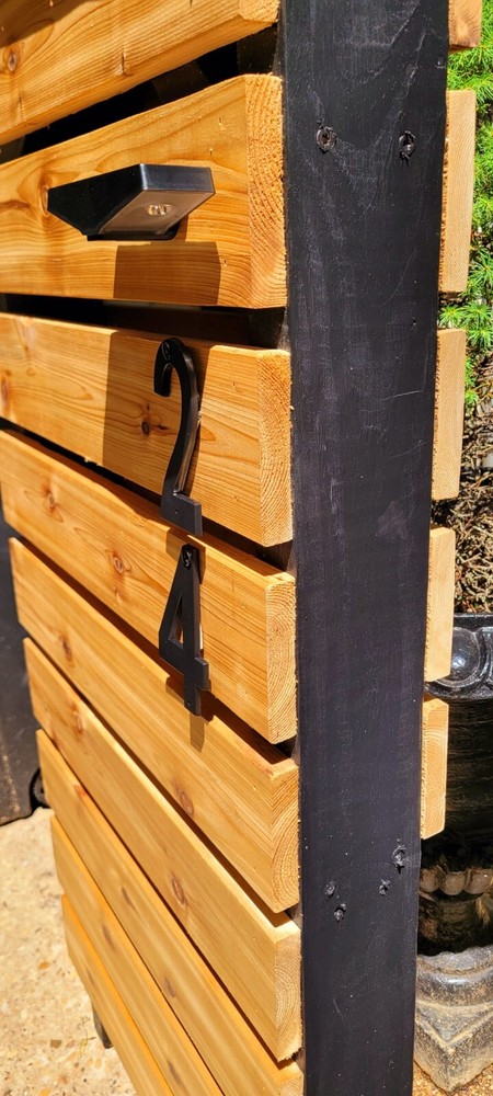 Cedar Mailbox Post, Black frame (Handmade) FREE SHIPPING!